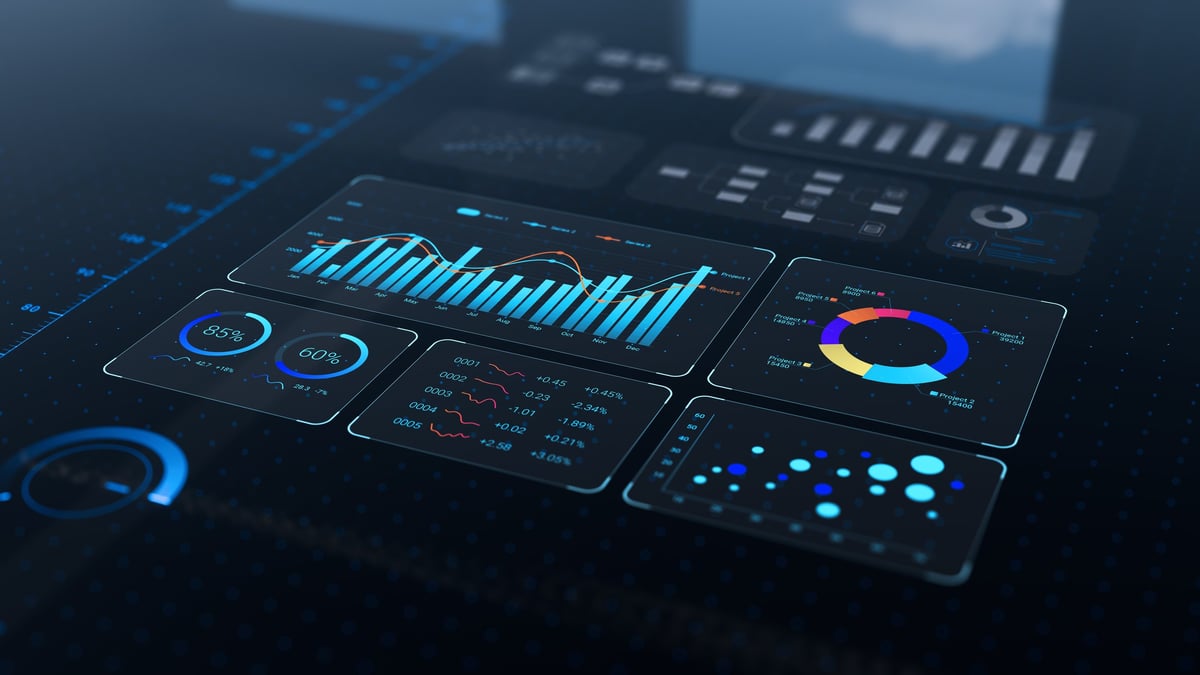 Premium tech dashboard met neon interface
